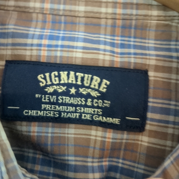 Levi's Shirt Mens Medium Pearl Snap Blue Plaid Short Sleeve Western Cowboy - Picture 6 of 10